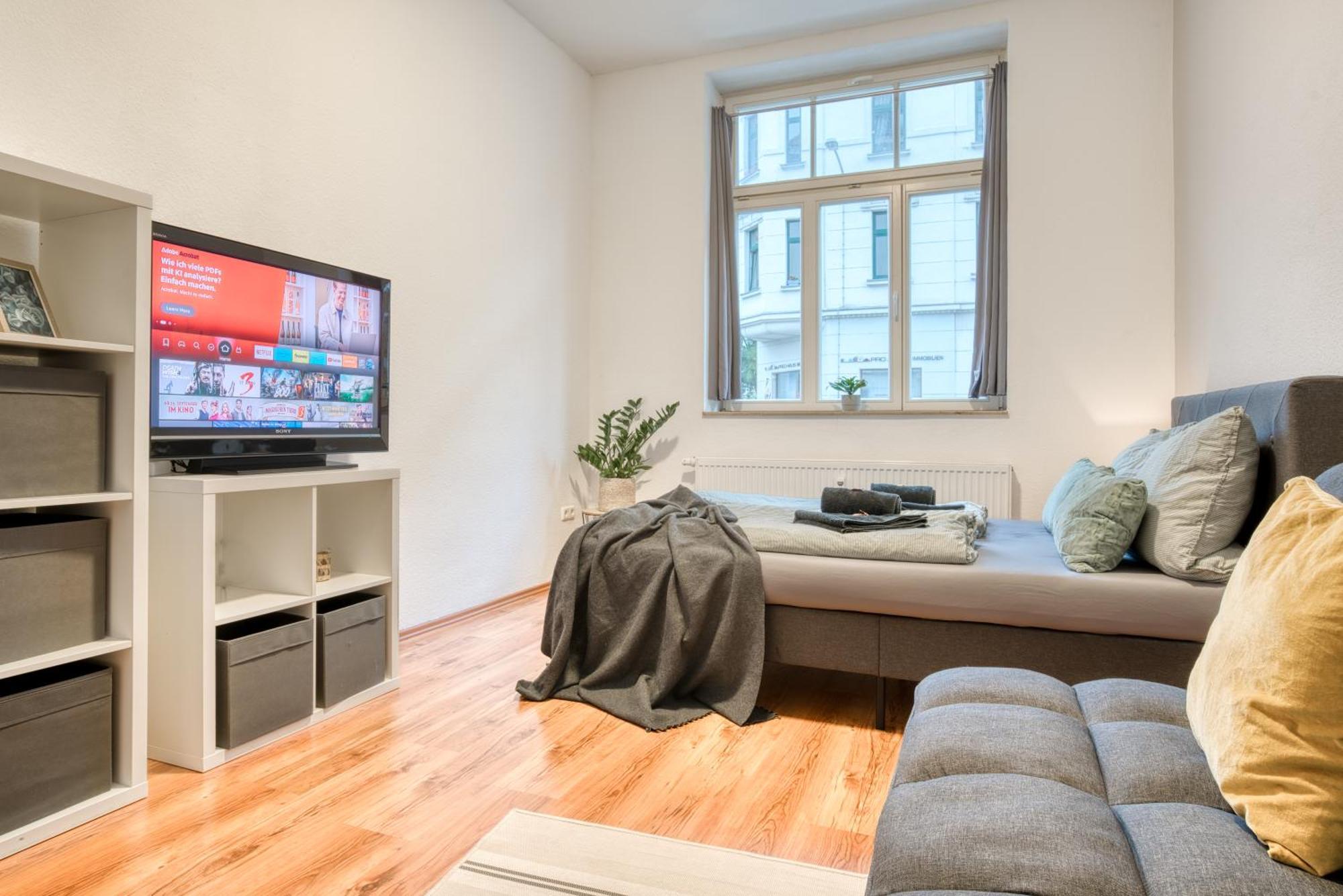 莱比锡Homy I Altbaucharme Netflix Und Wlan公寓 外观 照片